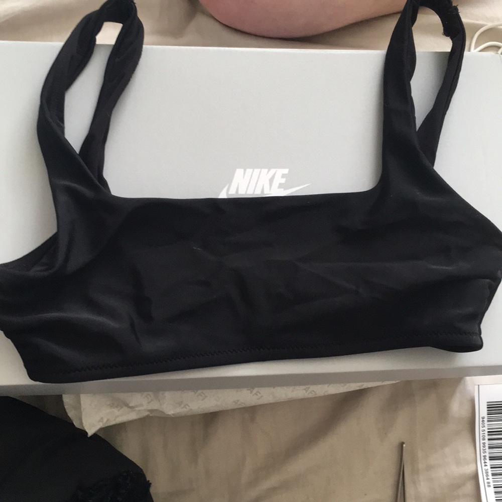 black bathing suit top